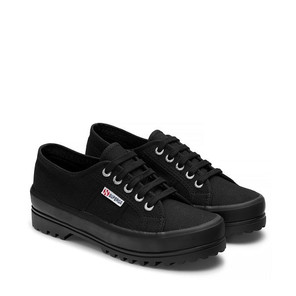 Superga 2555 Alpina Black Low Top Sneakers - Men's Sneakers USA | US1528782